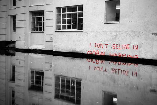 A piece by street artist Banksy near the Oval bridge in Camden, north London in view of the UN Climate Summit in Copenhagen in 2009.
