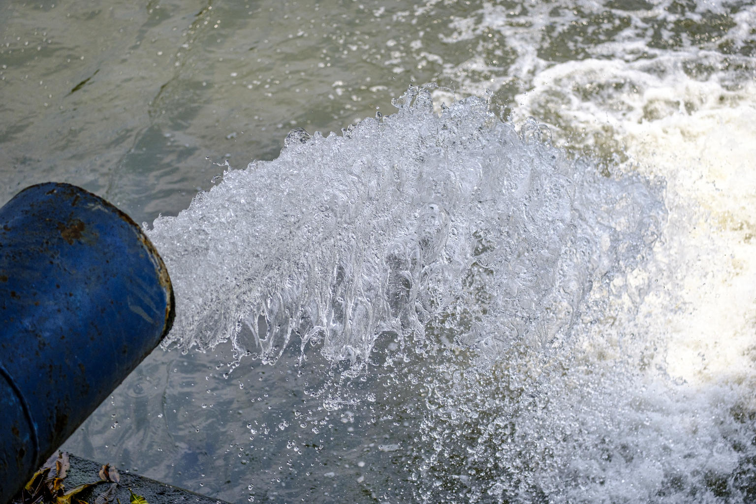 Water treated at IPAL MBBR Setiabudi waste treatment facility is being discharged to Ciliwung River in Jakarta, Indonesia, October 8, 2020. It is normally sold to private companies for industrial and agricultural use. Due to COVID19 pandemic, most water treated are now discharged. Photo by Jiro Ose wastewater treatment plant (IPAL) fitted with the newest technology called Moving Bed Biofilm Reactor (MBBR) in Setiabudi, Indonesia. This photo is part of a series on the state of sanitation in 2020. Water pollution is increasing throughout the water cycle.
