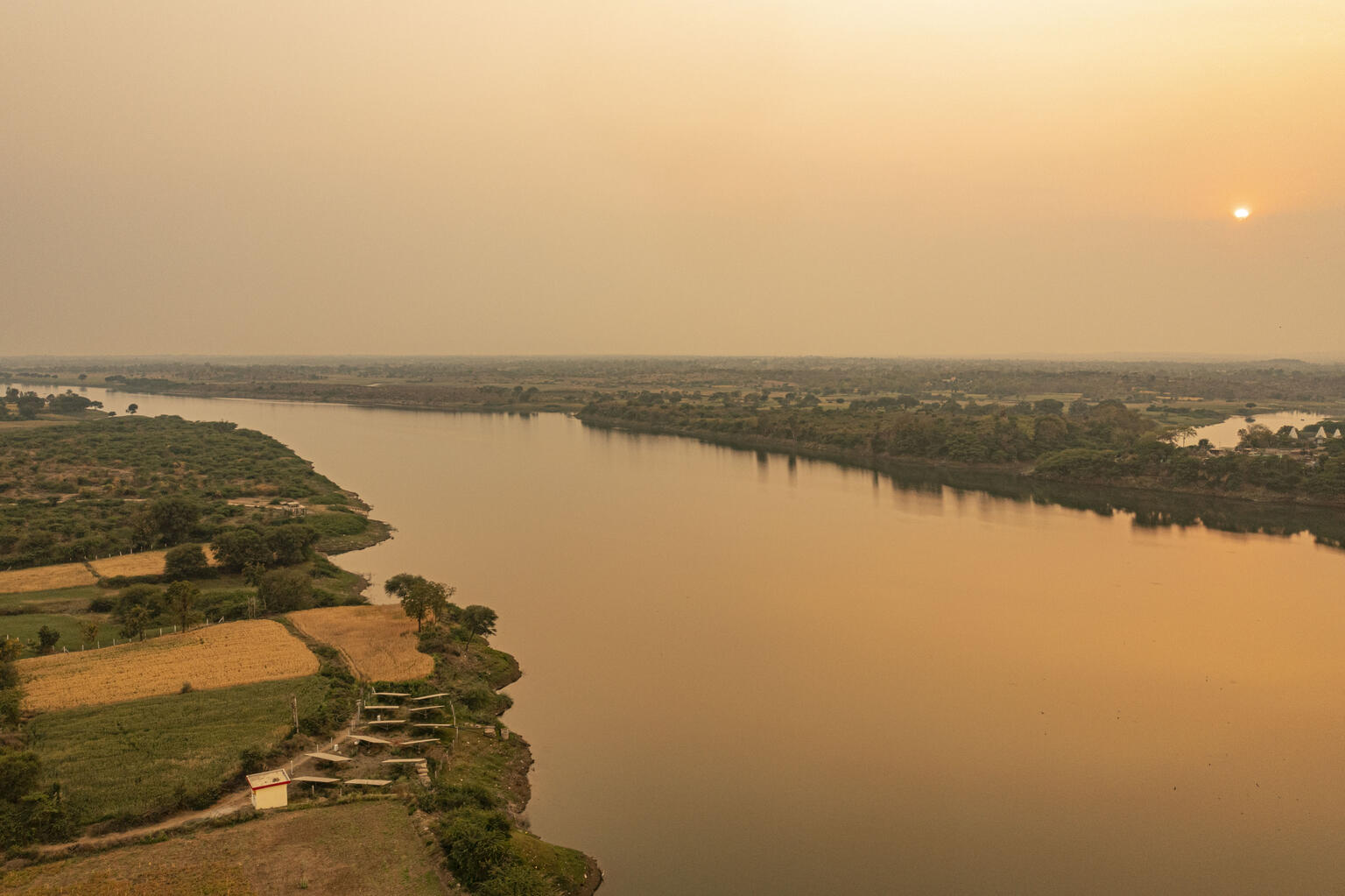 Mahi river is a source of water for many cities,villages. Location : Baswada, Rajasthan. Ecosystems supply, purify and protect freshwater resources.