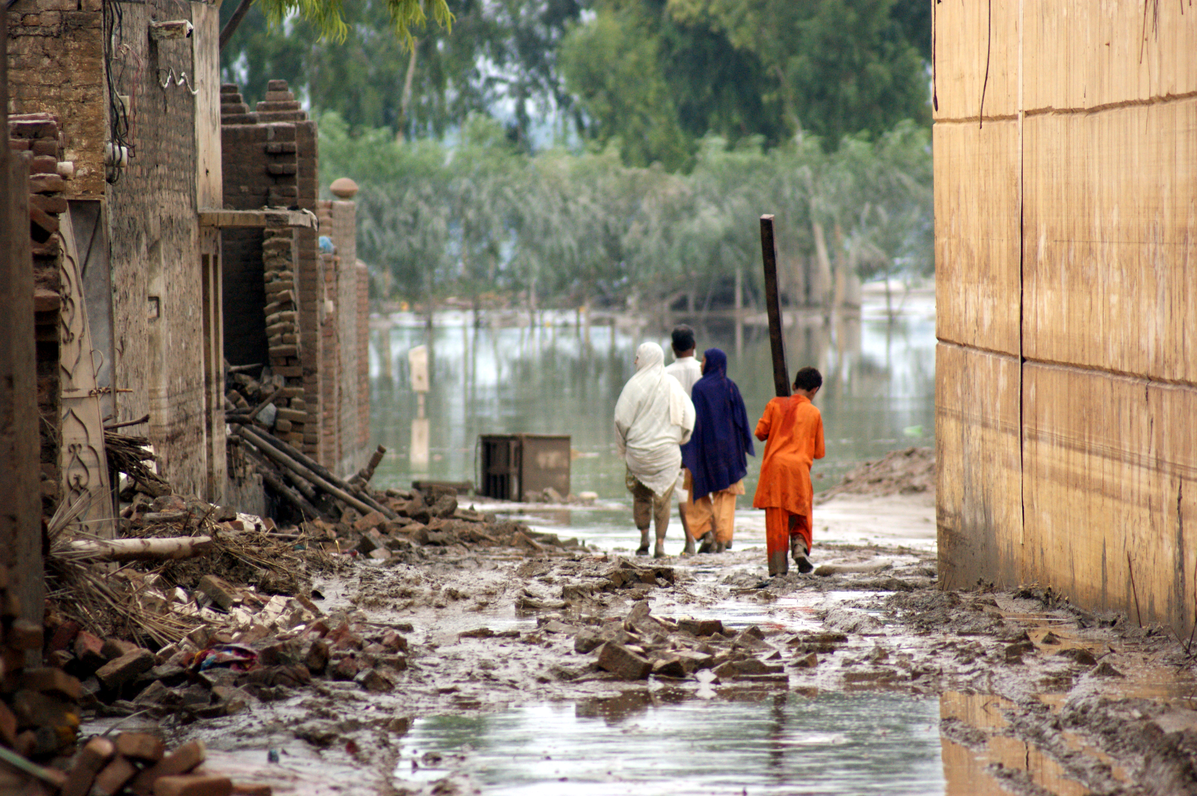 Flooded street in India