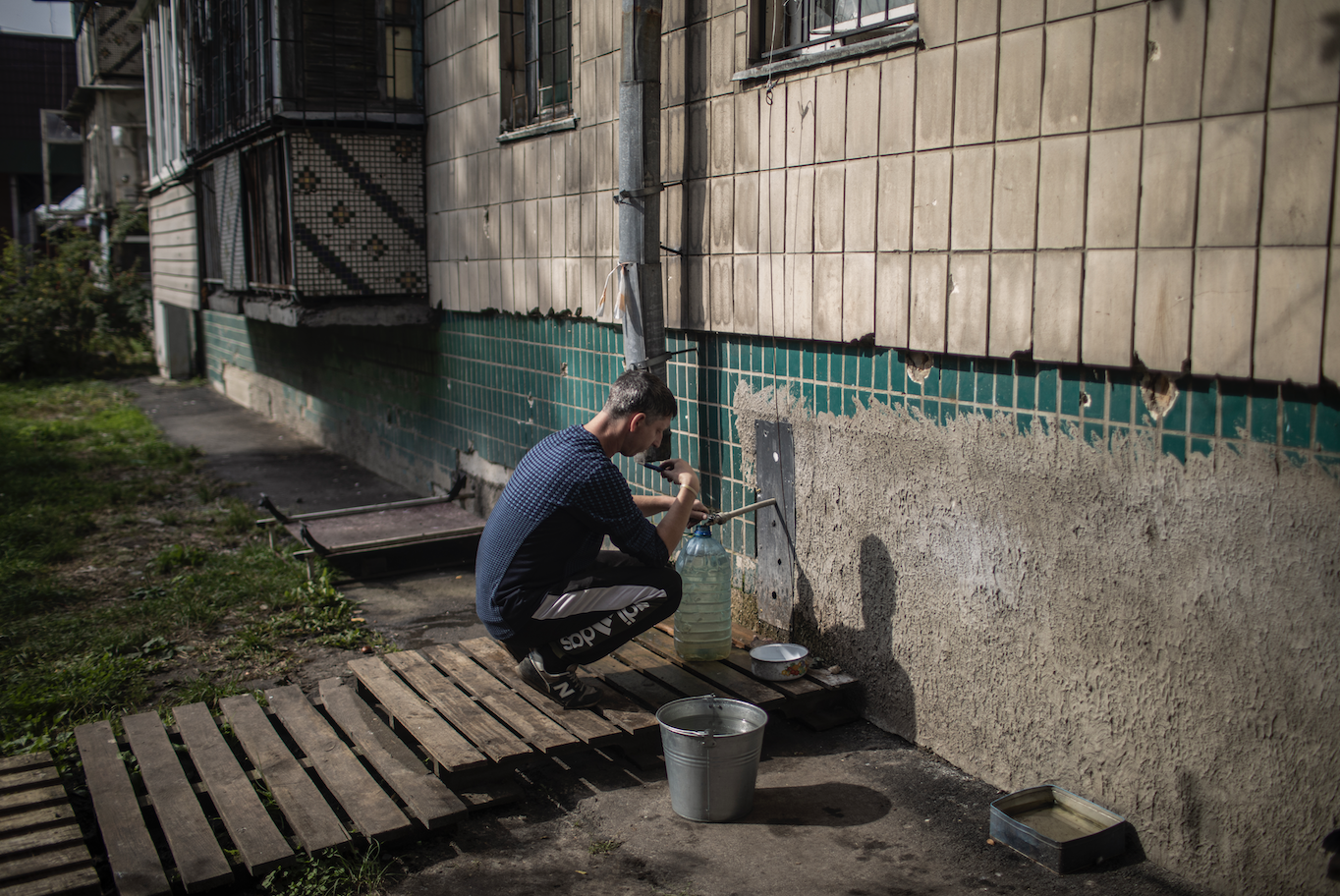 Man filling water